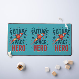 Toekomstige Space Hero Retro Rocket Ship Ontwerp Bureaumat