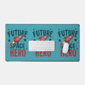 Toekomstige Space Hero Retro Rocket Ship Ontwerp Bureaumat (Keyboard & Muis)