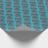 Toekomstige Space Hero Retro Rocket Ship Ontwerp Cadeaupapier (Hoek)