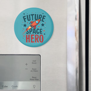 Toekomstige Space Hero Retro Rocket Ship Ontwerp Magneet