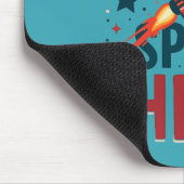 Toekomstige Space Hero Retro Rocket Ship Ontwerp Muismat (Hoek)