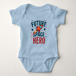 Toekomstige Space Hero Retro Rocket Ship Ontwerp Romper