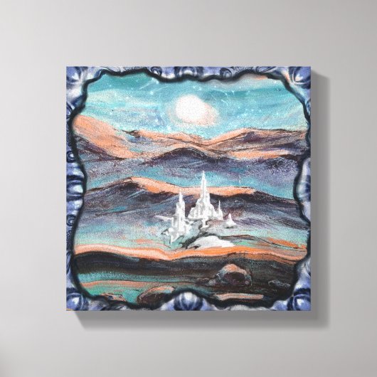 Toekomstige stad van licht canvas afdruk (Voorkant)