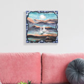 Toekomstige stad van licht canvas afdruk (Insitu (Woonkamer))