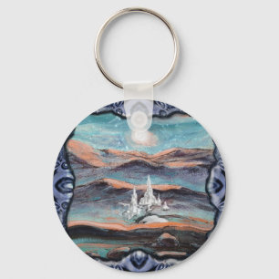 Toekomstige stad van licht sleutelhanger