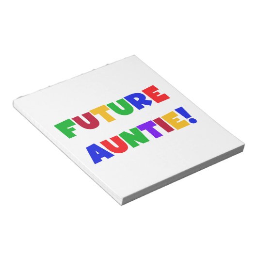 Toekomstige tante primaire kleuren T-shirts en ges Notitieblok (Schuin)