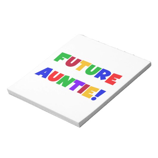 Toekomstige tante primaire kleuren T-shirts en ges Notitieblok (Gedraaid)