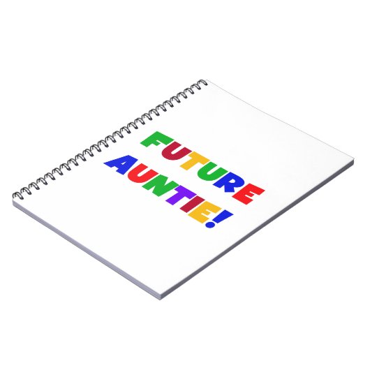 Toekomstige tante primaire kleuren T-shirts en ges Notitieboek (Linkerzijde)