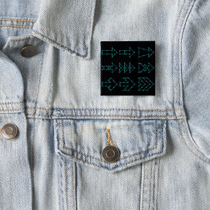 Toekomstige Tech Pijl Circuit Ontwerp Vierkante Button 5,1 Cm