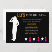 Toekomstige uitnodiging tot Baby shower van Rocker (Voorkant / Achterkant)