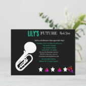 Toekomstige uitnodiging tot Baby shower van Rocker (Staand voorkant)