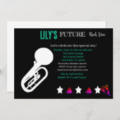 Toekomstige uitnodiging tot Baby shower van Rocker (Voorkant / Achterkant)