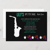 Toekomstige uitnodiging tot Baby shower van Rocker (Voorkant / Achterkant)