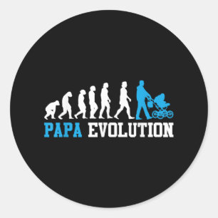 Toekomstige Vader Papa Evolutie Grappig Vaderschap Ronde Sticker