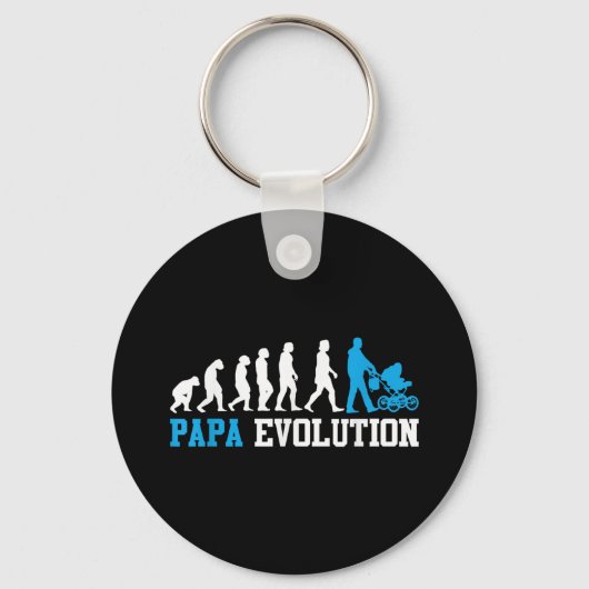 Toekomstige Vader Papa Evolutie Grappig Vaderschap Sleutelhanger (Voorkant)