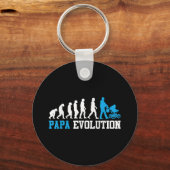 Toekomstige Vader Papa Evolutie Grappig Vaderschap Sleutelhanger (Voorkant)