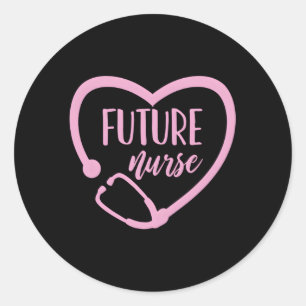 Toekomstige verpleegkundige student verpleegkunde ronde sticker