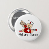 Toekomstige verpleegster ronde button 5,7 cm (Voorkant /achterkant)