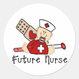 Toekomstige verpleegster ronde sticker