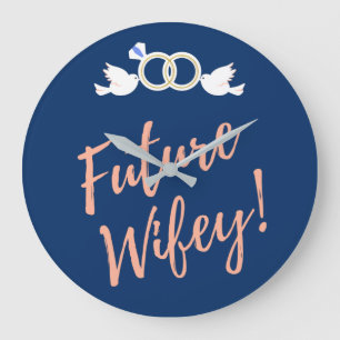 Toekomstige vrouw Love Birds in Deep Blue Grote Klok