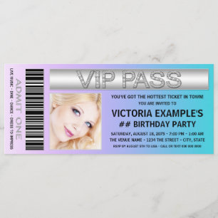 Toelating Ticket Birthday Party Kaart