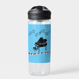 Toelichting op piano-, toetsenbord- en muziekbasis waterfles