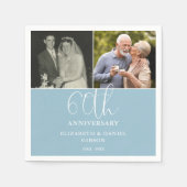 Toen en nu 2 foto 60e bruiloft Jubileum Servet (Voorkant)