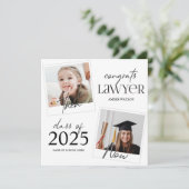Toen en nu | 2 Foto Advocaat Afstuderen Kaart (Staand voorkant)
