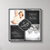 Toen en nu 50ste bruiloft Jubileum Canvas Afdruk (Voorkant)