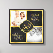 Toen en nu 50ste bruiloft Jubileum Canvas Afdruk (Voorkant)