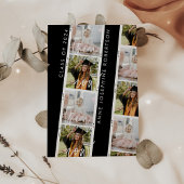 Toen en nu moderne foto Afstuderen aankondiging