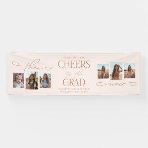 Toen en nu Photo Collage Graduation Party Spandoek