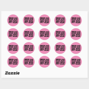 Toen God de Mens Schiep Maakte Ze Alleen Maar Een Ronde Sticker