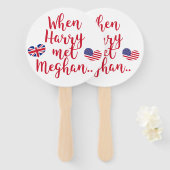 Toen Harry Meghan ontmoette | Fun Royal Wedding Handwaaier (Voorkant en achterkant)