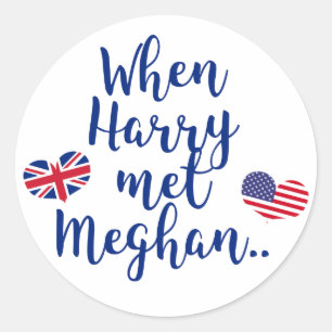 Toen Harry Meghan ontmoette Fun Royal Wedding Ronde Sticker