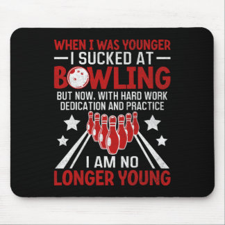 Toen ik jonger was bowling grappige Humor gag bowl Muismat