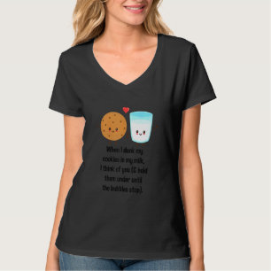 Toen ik mijn koekjes in mijn melk gooide, denk ik t-shirt