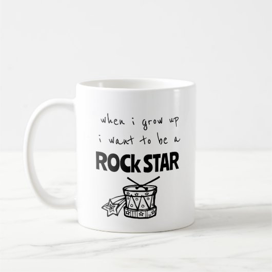 Toen ik op Rock Star Coffee Mok groeide (Links)
