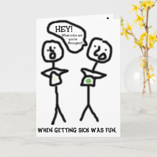 Toen ik ziek werd, was het leuk. kaart (Gele Bloem)