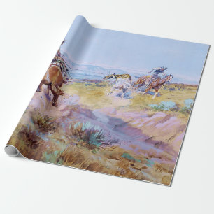 “Toen koeien wild waren” door Charles M Russell Cadeaupapier