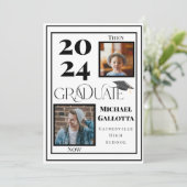 Toen & nu 2 foto Afstuderen jaar vet Afstuderen Kaart (Staand voorkant)