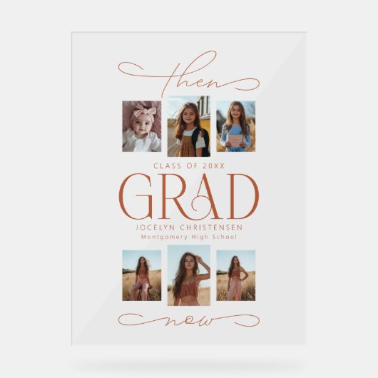 Toen & Nu Photo Collage Afstudeerder Afstuderen We Acryl Bord (Voorkant)