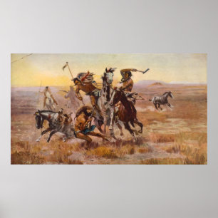 Toen Sioux en Blackfoot door Charles M. Russell we Poster