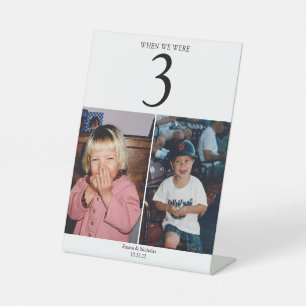 Toen we oud waren, waren we getallen reclamebord met voetstuk