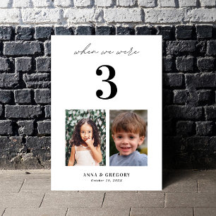 Toen we waren 3 kindertijd foto's 5x7 tafel nummer kaart