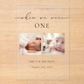 Toen we waren leeftijd trouwtafel nummer teken acryl uitnodigingen (Voorkant)