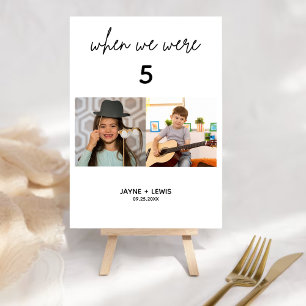 Toen we waren leeftijd trouwtafel nummer tekenen kaart