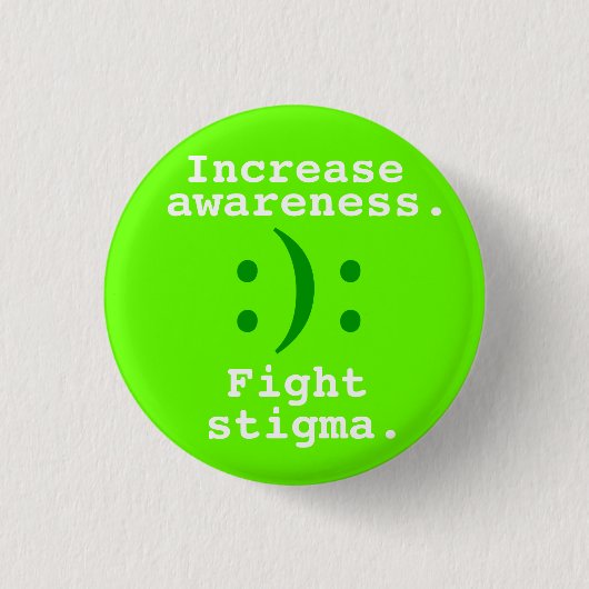 :), Toename, bewustwording, Bestrijding, stigma. Ronde Button 3,2 Cm (Voorkant)