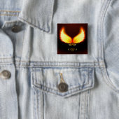 Toenemende brand - Phoenix Wings Vierkante Button 5,1 Cm (In situ)