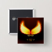 Toenemende brand - Phoenix Wings Vierkante Button 5,1 Cm (Voorkant /achterkant)